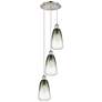 1_Ballston Brookhaven Almond 13"W 3-Lt Polish Nickel Cord Pendant w/ Slate