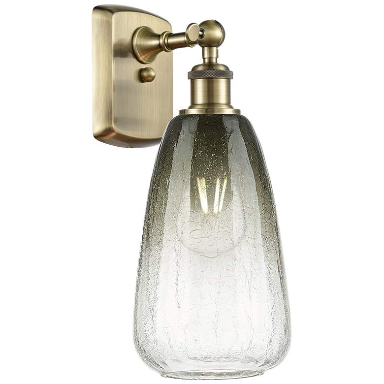 Image 1 Ballston Brookhaven Almond 14"H Antique Brass Sconce With Slate Shade