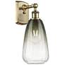 Ballston Brookhaven Almond 14"H Antique Brass Sconce With Slate Shade