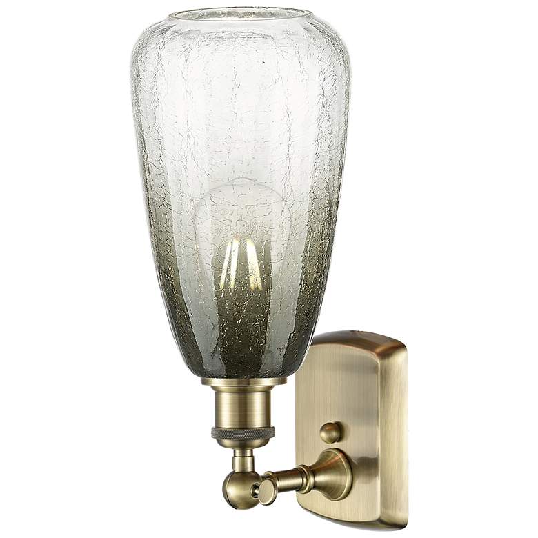 Image 2 Ballston Brookhaven Almond 14"H Antique Brass Sconce With Slate Shade more views