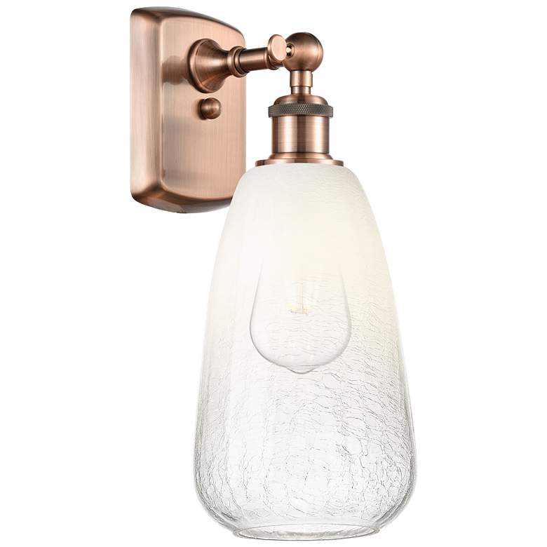 Image 1 Ballston Brookhaven Almond 14"H Antique Copper Sconce With Opal Shade