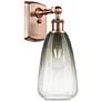 1_Ballston Brookhaven Almond 14"H Antique Copper Sconce With Slate Shade