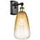 Ballston Brookhaven Almond 14"H Black And Brass Sconce w/ Amber Shade