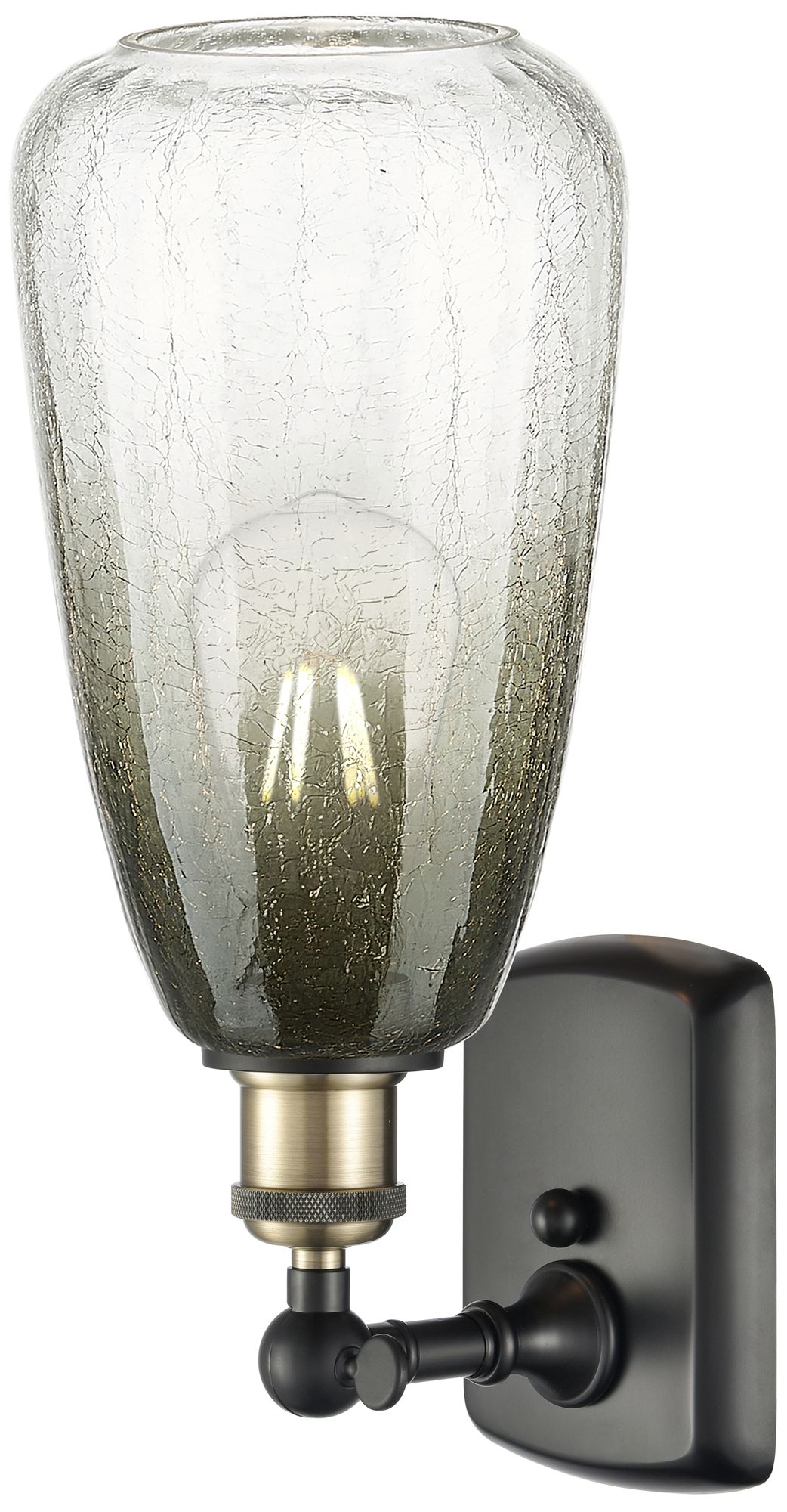 Image 2 Ballston Brookhaven Almond 14"H Black And Brass Sconce w/ Slate Shade more views