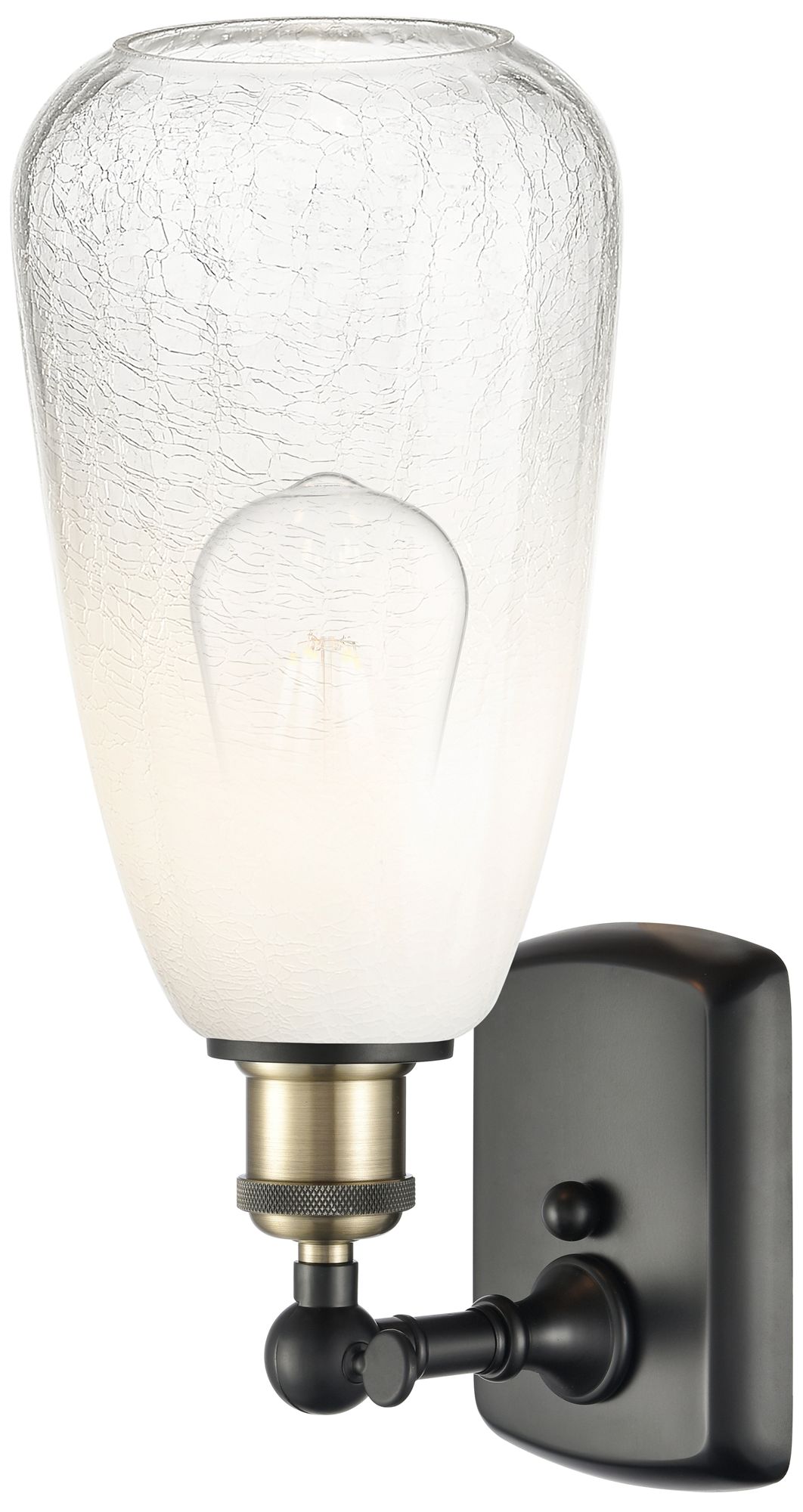 Image 2 Ballston Brookhaven Almond 14"H Black And Brass Sconce With Opal Shade more views