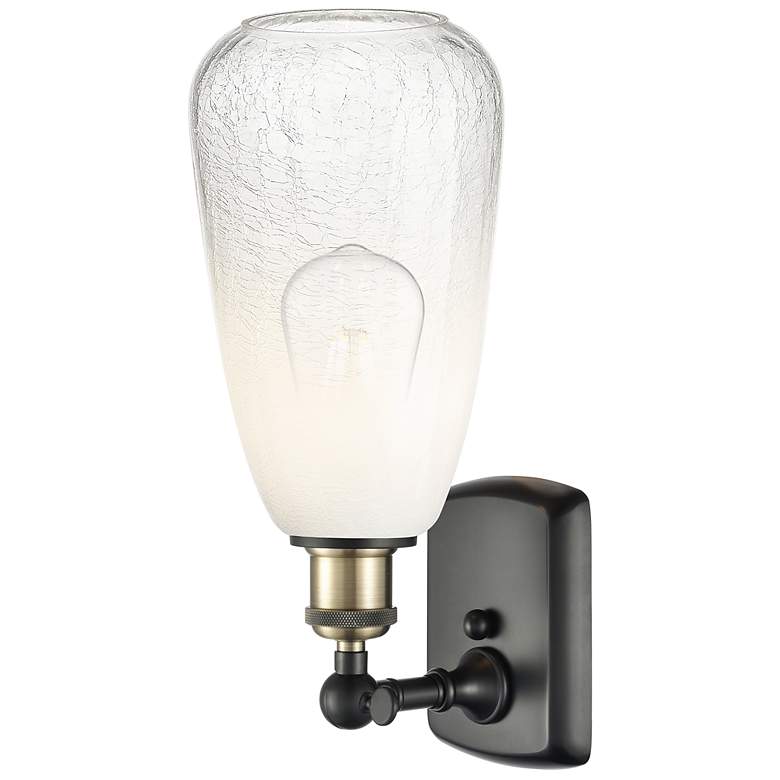 Image 2 Ballston Brookhaven Almond 14"H Black And Brass Sconce With Opal Shade more views