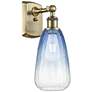 1_Ballston Brookhaven Almond 14"H Brass Sconce With Sapphire Blue Shade