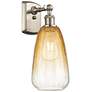 1_Ballston Brookhaven Almond 14"H Brushed Nickel Sconce With Amber Shade