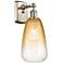 Ballston Brookhaven Almond 14"H Brushed Nickel Sconce With Amber Shade