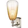 2_Ballston Brookhaven Almond 14"H Brushed Nickel Sconce With Amber Shade more views