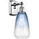 Ballston Brookhaven Almond 14"H Chrome Sconce w/ Sapphire Shade