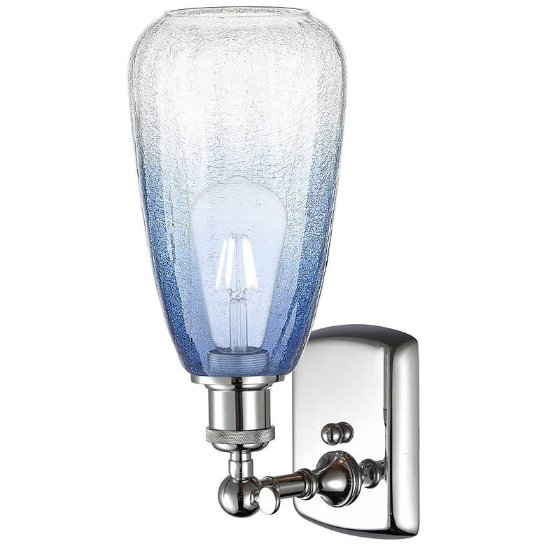 Image 2 Ballston Brookhaven Almond 14"H Chrome Sconce w/ Sapphire Shade more views