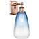 Ballston Brookhaven Almond 14"H Copper Sconce With Sapphire Blue Shade