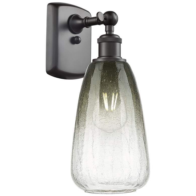 Image 1 Ballston Brookhaven Almond 14"H Oiled Bronze Sconce w/ Slate Shade