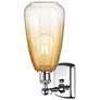 2_Ballston Brookhaven Almond 14"H Polished Chrome Sconce w/ Amber Shade more views