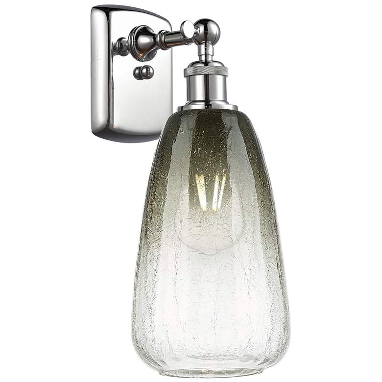 Image 1 Ballston Brookhaven Almond 14"H Polished Chrome Sconce w/ Slate Shade