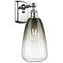 1_Ballston Brookhaven Almond 14"H Polished Chrome Sconce w/ Slate Shade