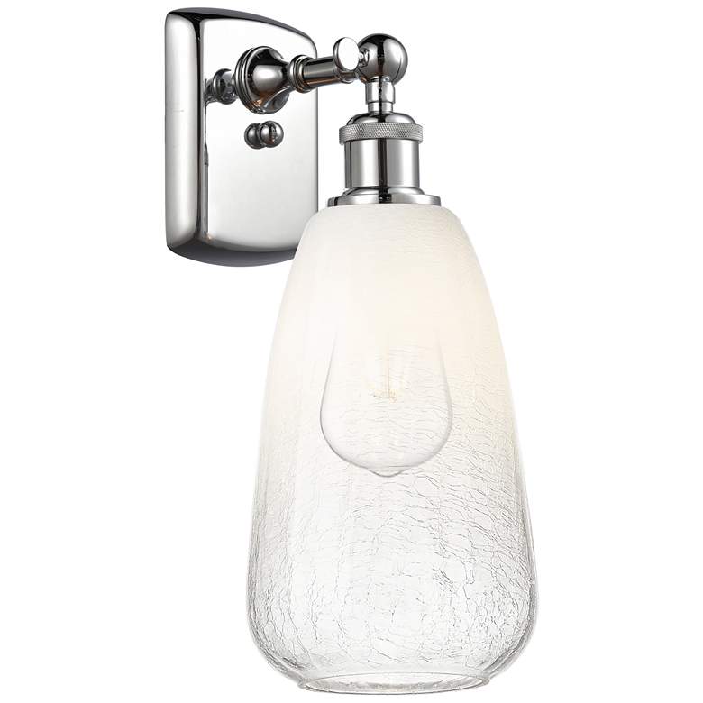 Image 1 Ballston Brookhaven Almond 14"H Polished Chrome Sconce With Opal Shade