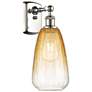 1_Ballston Brookhaven Almond 14"H Polished Nickel Sconce w/ Amber Shade
