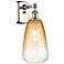 Ballston Brookhaven Almond 14"H Polished Nickel Sconce w/ Amber Shade