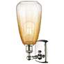 2_Ballston Brookhaven Almond 14"H Polished Nickel Sconce w/ Amber Shade more views