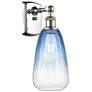 1_Ballston Brookhaven Almond 14"H Polished Nickel Sconce w/ Sapphire Shade
