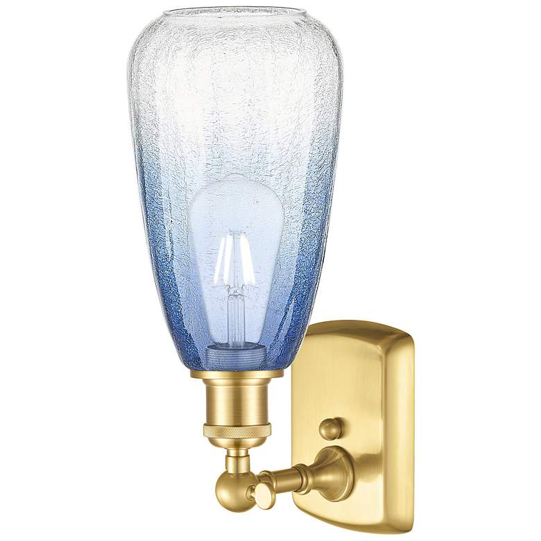 Image 2 Ballston Brookhaven Almond 14"H Satin Gold Sconce With Sapphire Shade more views