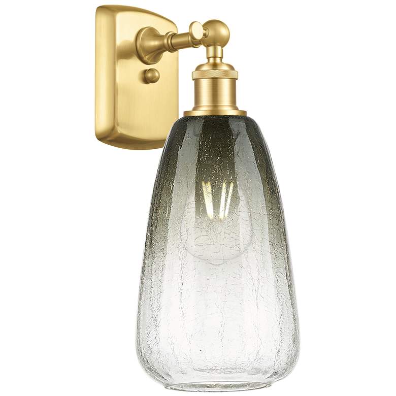 Image 1 Ballston Brookhaven Almond 14" High Satin Gold Sconce With Slate Shade
