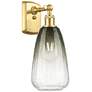 1_Ballston Brookhaven Almond 14" High Satin Gold Sconce With Slate Shade