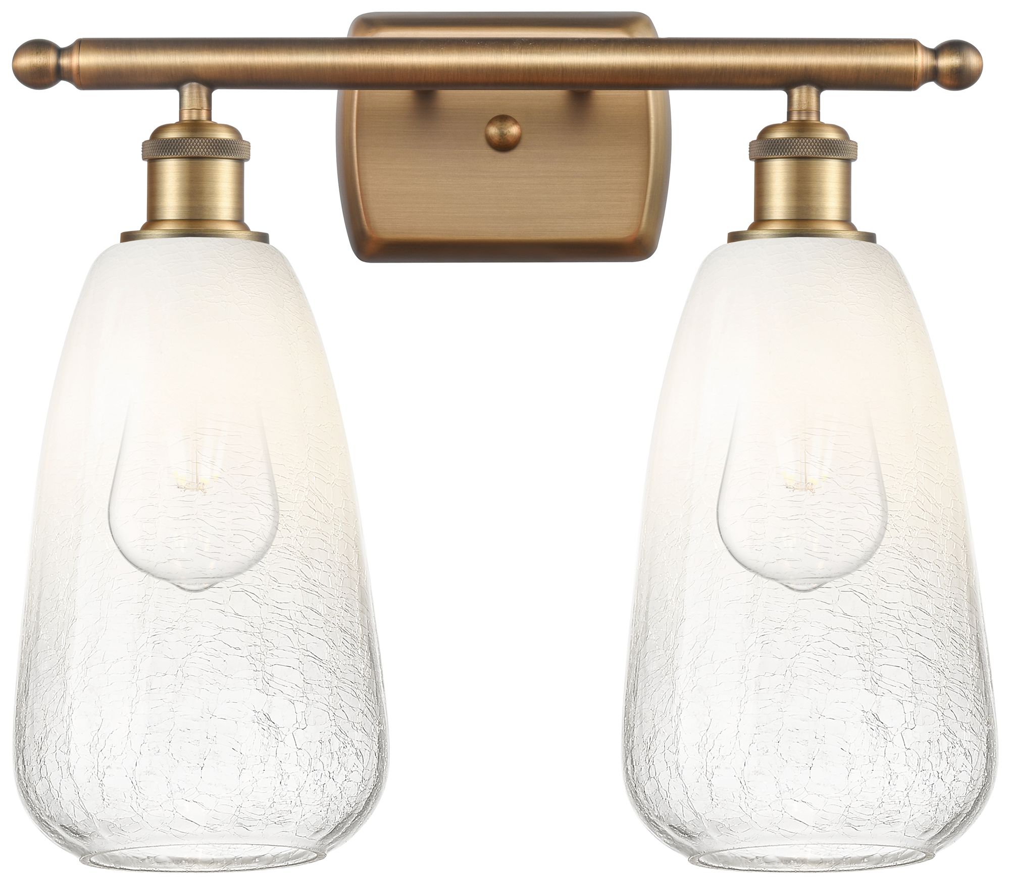 Ballston Brookhaven Almond 16"W 2-Lt Brushed Brass Vanity w/ Opal Shad