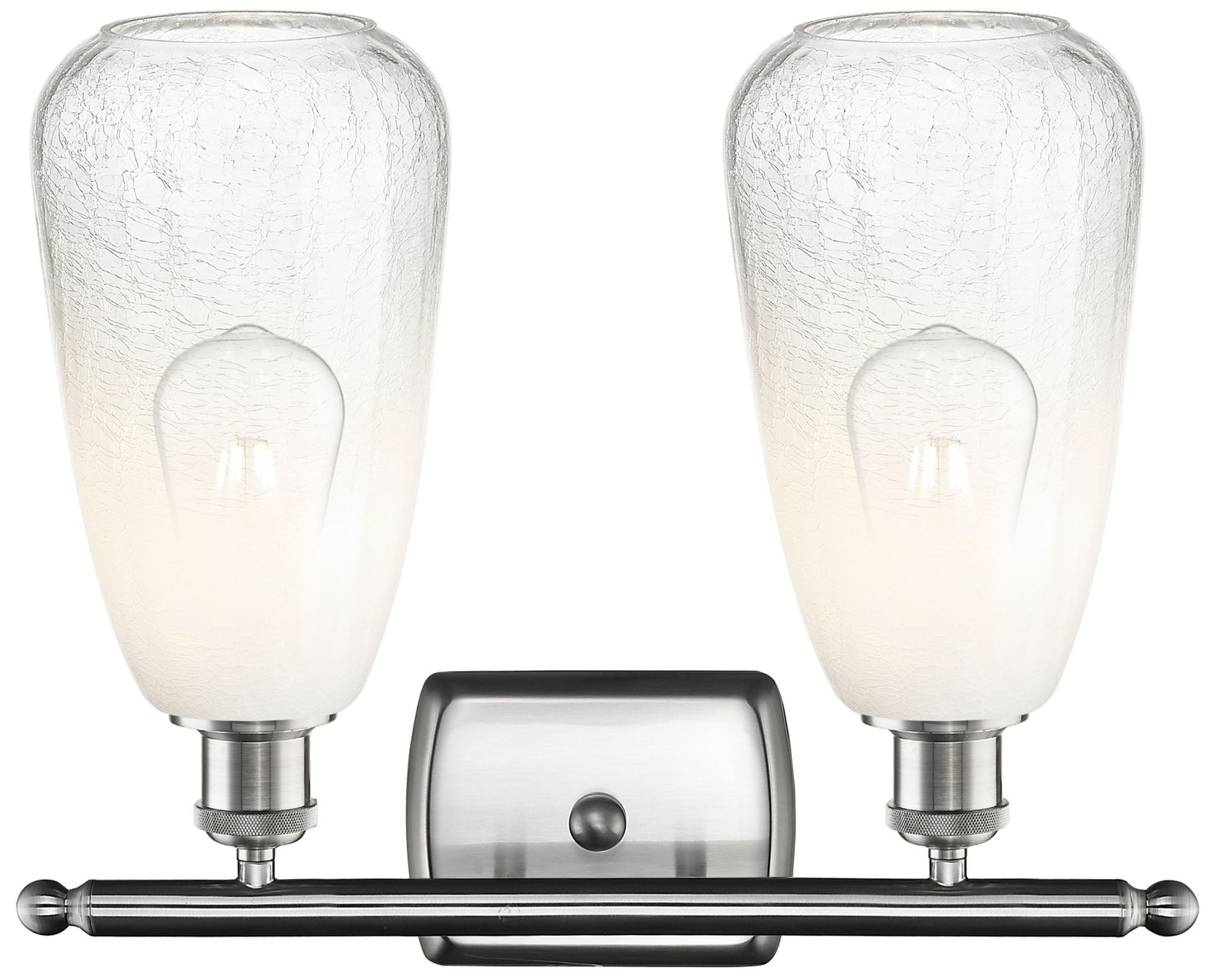 Image 2 Ballston Brookhaven Almond 16"W 2-Lt Nickel Bath Light w/ Opal Shade more views