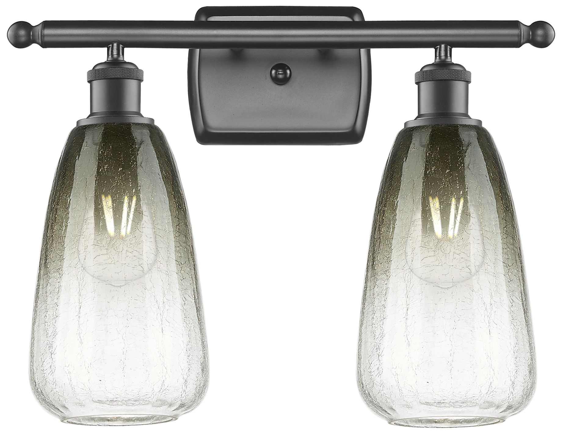 Ballston Brookhaven Almond 16"W 2-Lt Oiled Bronze Vanity w/ Slate Shad