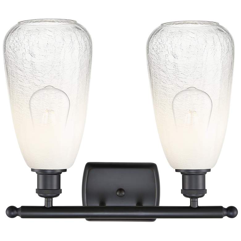 Image 2 Ballston Brookhaven Almond 16"W 2 Light Black Bath Light w/ Opal Shade more views