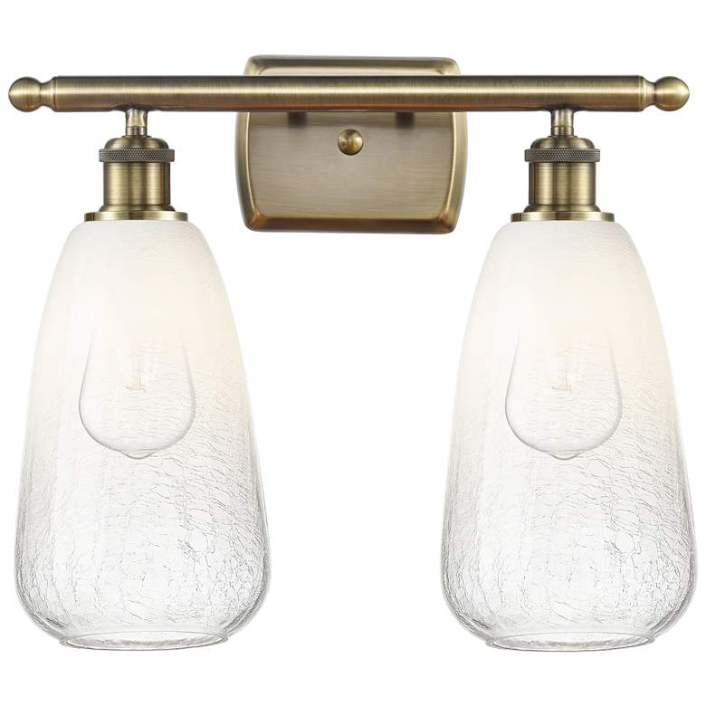 Image 1 Ballston Brookhaven Almond 16"W 2 Light Brass Bath Light w/ Opal Shade