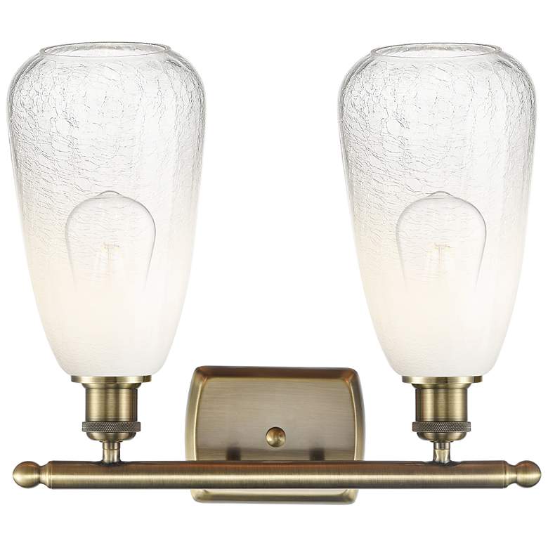Image 2 Ballston Brookhaven Almond 16"W 2 Light Brass Bath Light w/ Opal Shade more views