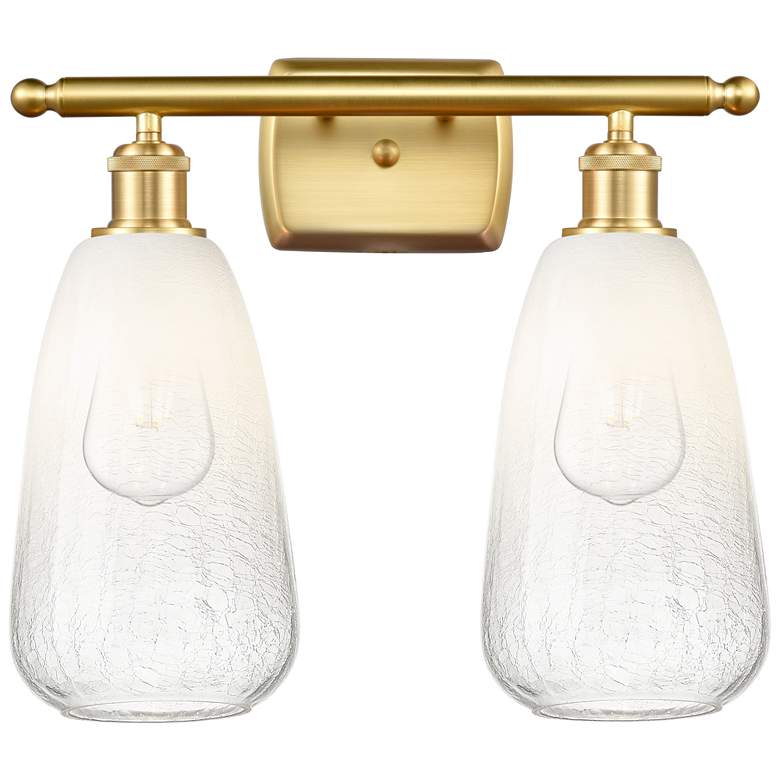 Image 1 Ballston Brookhaven Almond 16"W 2 Light Gold Bath Light w/ Opal Shade