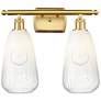 1_Ballston Brookhaven Almond 16"W 2 Light Gold Bath Light w/ Opal Shade