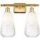 Ballston Brookhaven Almond 16"W 2 Light Gold Bath Light w/ Opal Shade
