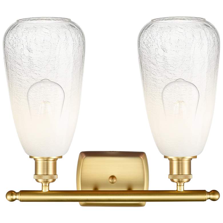 Image 2 Ballston Brookhaven Almond 16"W 2 Light Gold Bath Light w/ Opal Shade more views
