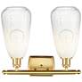 2_Ballston Brookhaven Almond 16"W 2 Light Gold Bath Light w/ Opal Shade more views