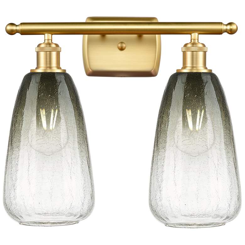 Image 1 Ballston Brookhaven Almond 16"W 2 Light Gold Bath Light w/ Slate Shade