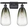 Ballston Brookhaven Almond 16"W 2-Lt Black Bath Light w/ Slate Shade