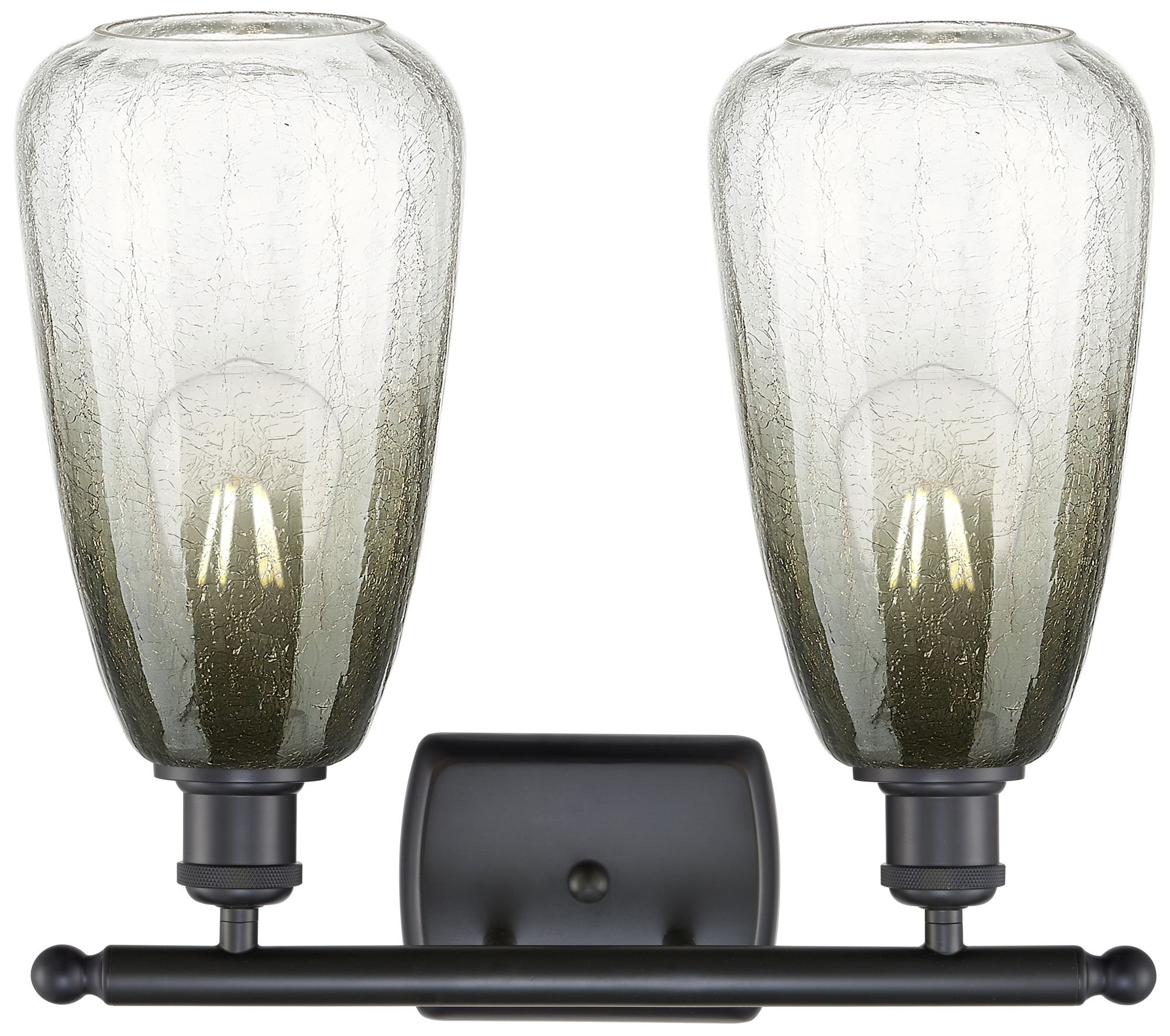 Image 2 Ballston Brookhaven Almond 16"W 2-Lt Black Bath Light w/ Slate Shade more views