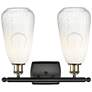 2_Ballston Brookhaven Almond 16"W 2-Lt Black Brass Vanity w/ Opal Shade more views