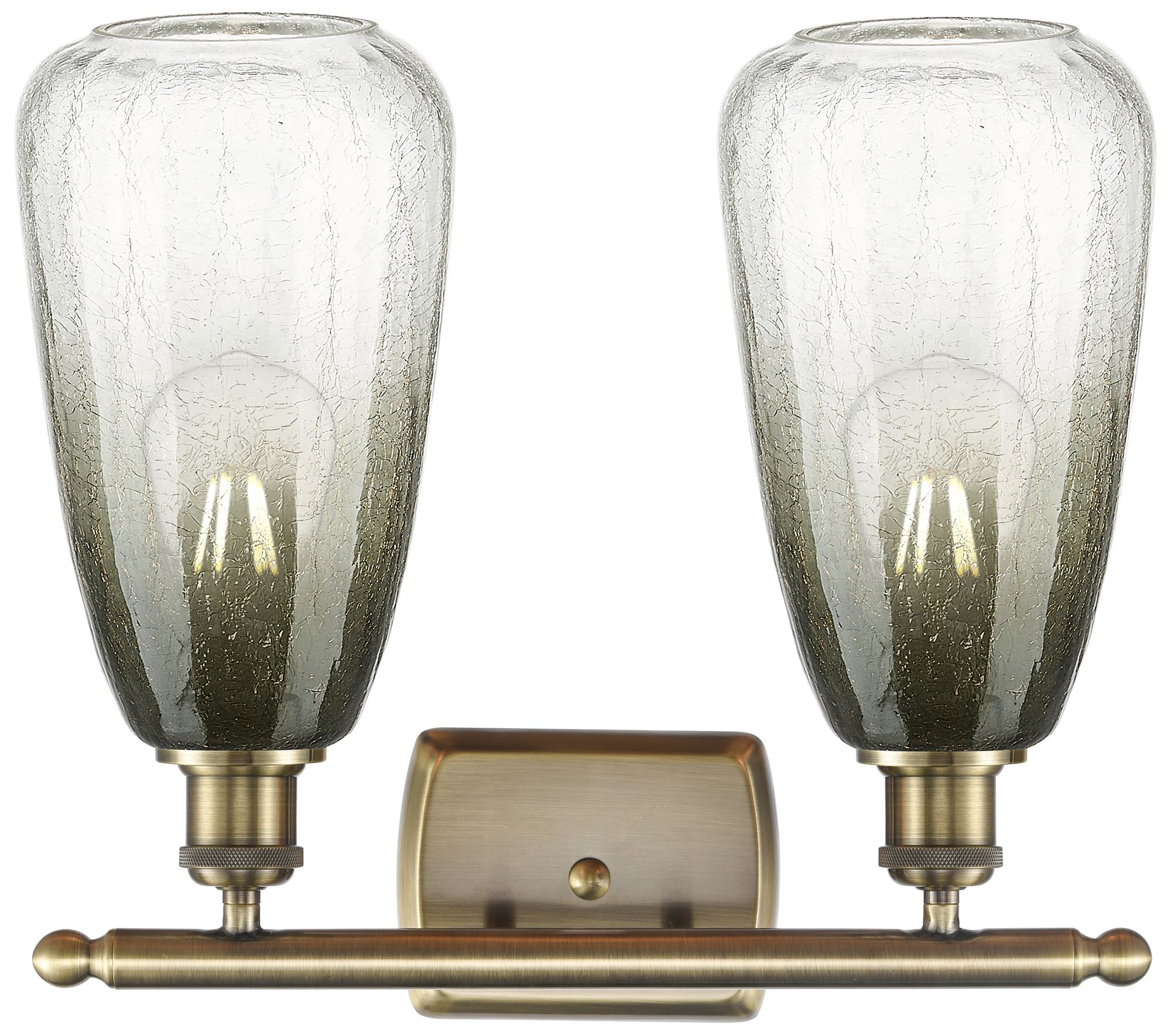 Image 2 Ballston Brookhaven Almond 16"W 2-Lt Brass Bath Light w/ Slate Shade more views