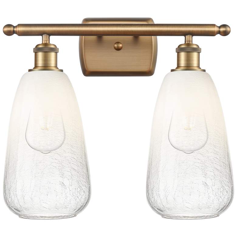 Image 1 Ballston Brookhaven Almond 16"W 2-Lt Brushed Brass Vanity w/ Opal Shade