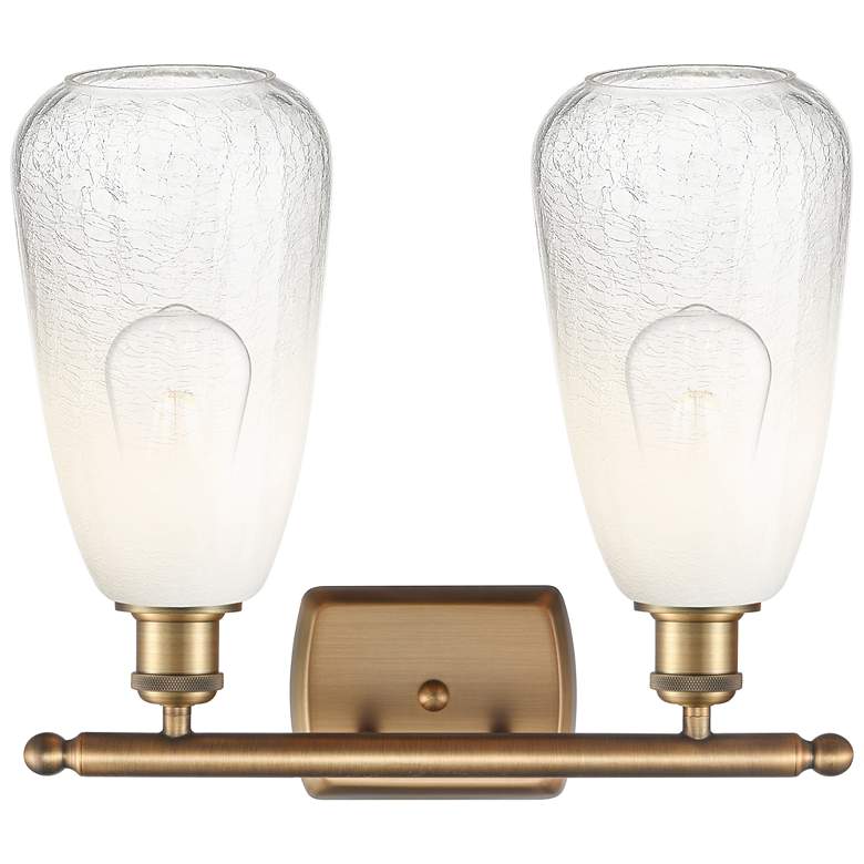 Image 2 Ballston Brookhaven Almond 16"W 2-Lt Brushed Brass Vanity w/ Opal Shade more views