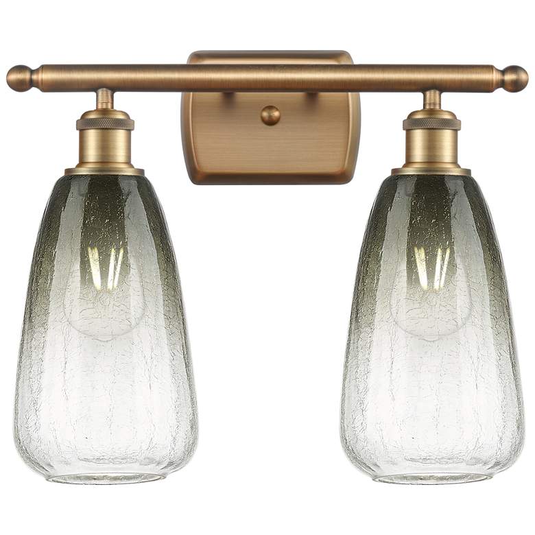 Image 1 Ballston Brookhaven Almond 16"W 2-Lt Brushed Brass Vanity w/ Slate Shade