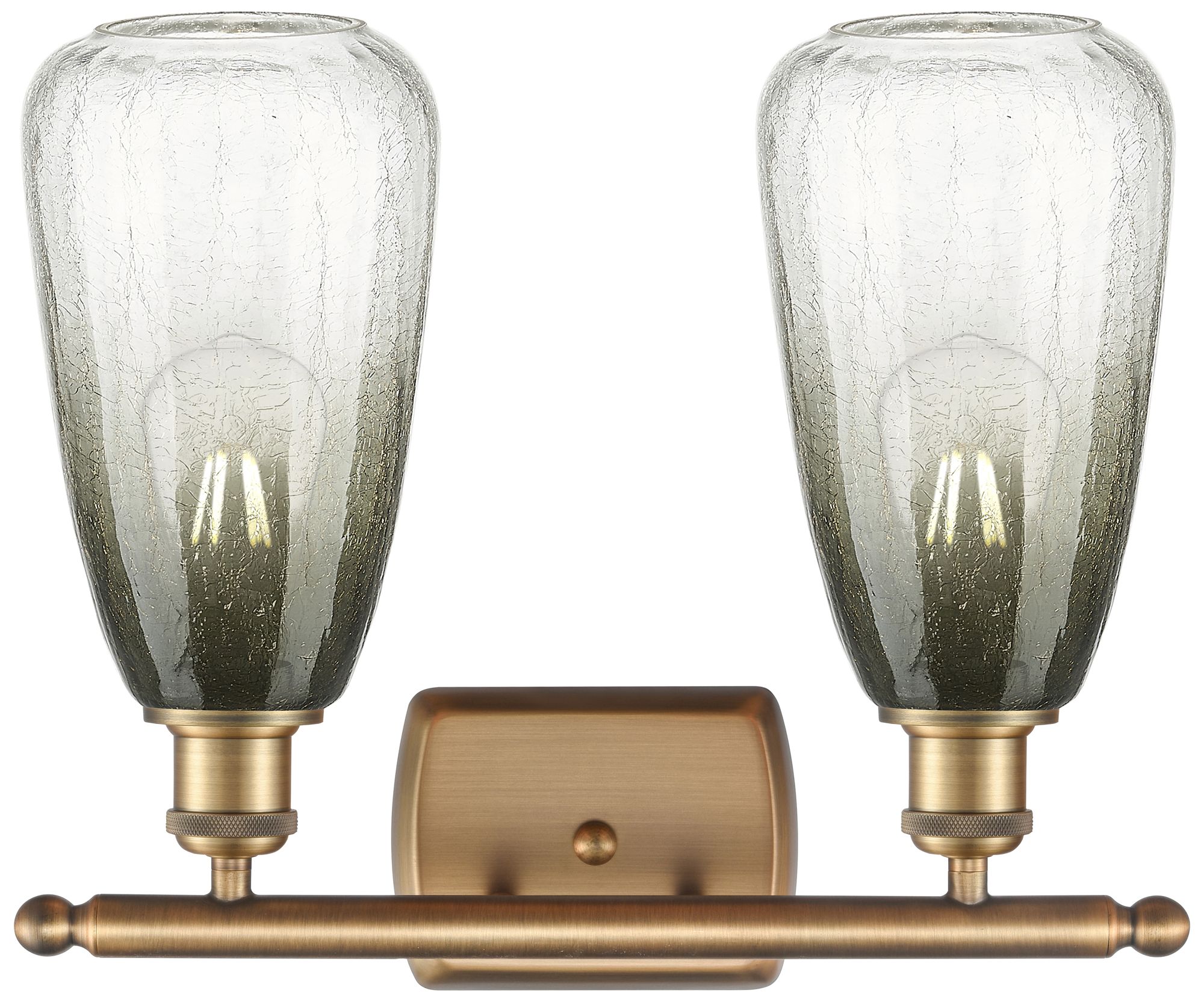 Image 2 Ballston Brookhaven Almond 16"W 2-Lt Brushed Brass Vanity w/ Slate Shade more views