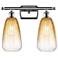Ballston Brookhaven Almond 16"W 2-Lt Chrome Bath Light w/ Amber Shade